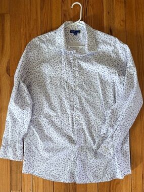 Apt. 9  Slim Fit White & Purple Floral Button-Down Shirt - Men